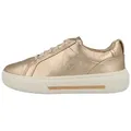 Clarks Hollyhock Walk Damen Sneaker Turnschuhe, Sportschuhe, Freizeitschuhe, Halbschuhe, Schnürschuhe goldfarben 38