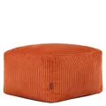 Icon Amara Hocker, Orange, Flauschiger Sitzsack Cord, Sitzpuff, Pouf Hocker mit Füllung, Fußhocker für das Wohnzimmer