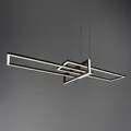 Trio Lighting - Große Led Pendelleuchte Salinas Lang Mit Switch Dimmer Schwarz, Breite 110cm