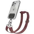 EAZY CASE - Handykette Universal zum Umhängen kompatibel mit jedem Handy Kette mit Hülle kombinierbar Handykordel mit Karabiner für Handyhülle Handyband zum Umhängen Bunt Boho Kordel Braun Rot Silber