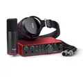 Focusrite Scarlett 2i2 Studio 4. Gen USB-Audio-Interface-Bundle für Songwriter – mit Kondensatormikrofon und Kopfhörer für Aufnahmen, Streaming und Podcasting