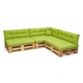POKAR Palettenkissen Palletenauflagen Palettenpolster Palettensofa Palettenmöbel 8er Set: Sitzkissen 120x80 + Rückenlehne 120x40, Limette