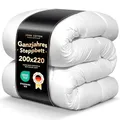 John Cotton NightCloud Bettdecke 200x220 - Premium Klasse Steppdecke für Allergiker | Oeko-Test Zertifiziert Bettdecken | Ideal Schlafdecke für Frühling & Herbst | Weiche Microfaser Decke | Weiß