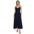 Vera Mont Abendkleid Damen mit Volant Design blau L (40)