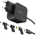 j5Create JUP1565DCE3A-EN GaN-PD-USB-C-Mini-Ladegerät mit 67 Watt und 3 EU-konformen DC-Steckverbindertypen (67 W) (JUP1565DCE3A-EN)