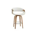 Design-Barhocker Weiß und helles Holz 68 cm ARAMIS
