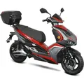 E-Mofaroller GT UNION "e-Striker 25", schwarz (schwarz, rot, schwarz), Elektromotorroller, 25 km/h, Bosch-Motor, B:72cm H:118cm L:184cm