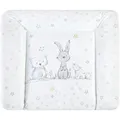 Zöllner Wickelauflage Häschen und Eule, Weiß, Kunststoff, Füllung: Vlies, 85x75 cm, Made in Germany, Oeko-Tex® Standard 100, schadstoffgeprüft, abwischbar, Pflegen, Wickeln, Wickelauflage