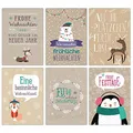 Papierdrachen Weihnachtskarten Set - 12 liebevoll gestaltete Postkarten zu Weihnachten - Kunstdruck zum Verschicken, Pakete dekorieren und Sammeln - Packpapier