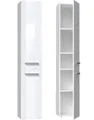 Badezimmerschrank Regal Hochschrank Nel II Weiß Hochglanz