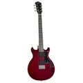 Double Cut E-Gitarre Wine Red, Linde Korpus, Ahornhals geschraubt, 2 Open-Coil