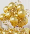 AULE Luftballons Gold Metallic Helium: 42 Stück 12 Zoll Goldene Konfetti