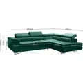 Avatar Velvet Ecksofa in L-Form 277 x 73 x 203 cm mit Schlaffunktion und Bettzeugbehälter - Schlafsofa mit Bettkasten - Eckcouch mit Stauraum - Li... - Grün