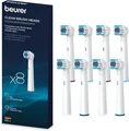Beurer TB 30/50 Aufsteckbürsten für elektrische Zahnbürste, Clean, 8 Stück