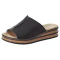 Rieker Pantolette, Plateau, Sommerschuh, Schlappen in klassischer Optik schwarz 42 EU