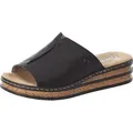 Rieker Damen Pantoletten Clogs Keilabsatz 629M9-00, Größe:42 EU, Farbe:Schwarz - Schwarz - 42