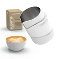 Subminimal FlowTip Handloser Krug | Milchaufschäumer, schäumender Krug für Premium-Kaffee im Barista-Stil, Cappuccino- und Latte Art Ausgießkrug mit ergonomischem, hitzebeständigem Griff, 450 ml, Weiß