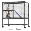 VEVOR 92x58x100cm Frettchenkäfig aus Metall, 2-stöckiger Kleintierkäfig mit Rampen und Tablett, einfach aufzubauen für Hausratten, Hamster, Meerschweinchen, Chinchillas, Eichhörnchen, Igel, Hasen