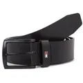 Tommy Hilfiger Ledergürtel Denton Matte 3,5 cm breit mit mattschwarzer Schnalle schwarz 95