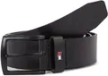 Tommy Hilfiger Herren Gürtel Denton Matte 3,5 cm Ledergürtel, Schwarz (Black), 95 cm