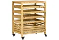 Outsunny Servierwagen Gemüseregal mit 5 Regalen, (Obsthalter, 1 St., Obstkorbständer), Natur 73 x 45 x 91 cm