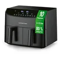 GOURMETmaxx Heißluftfritteuse Doppelkammer-Heißluftfritteuse 2x 3,5L,  Airfryer, 2400 W, Pommes & Nuggets fettarm zubereiten 2400 Watt 9 Funktionen bis 230°