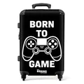 NoBoringSuitcases.com® Reisekoffer Koffer Kinder Jungen Trolley Gepäck Weichgepäck Koffer Geschenke - Zitat - Gaming - Controller - Koffer mittelgroß, 67x43x25cm