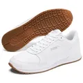 PUMA ST RUNNER V2 FULL L Sneaker mit Schnürverschluss, mit SOFTFOAM+ Dämpfungstechnologie, aus Leder weiß 43 EU