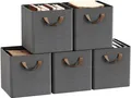 Woltu Aufbewahrungsbox (5 St), faltbare Stoffboxen 5 Stück, mit Griffen Metallrahmen
