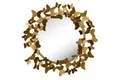 KUNSTLOFT Wandspiegel Gilded Butterflies 63x63x4 cm, handgefertigter Deko-Spiegel aus Metall