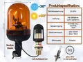 Rundumleuchte 12V 24V H1 Rundumkennleuchte Warnleuchte E9 mit Aufsteckrohr
