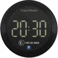 Elektronische Parkscheibe P-DISC NO2, vollautomatische Parkuhr Ø 70mm, dunkler Hintergrund