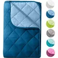 Microfaser Sommer Steppbett 135x200 dunkelblau & blau / OEKO-TEX / kochfest 95° / Leichtsteppbett heiße Tage / ohne Bezug verwendbar - Blau