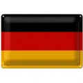 Roomando Metallschild Flagge Deutschland 40x30cm Flag of Germany 40x30