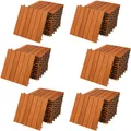 Casaria Holzfliesen 66x Akazie, Terrassenfliesen 1-6m² Balkon Garten Klicksystem Verschiedene Muster