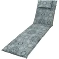 DOPPLER Lyra Liegenauflage, grau gemustert, Polyester, 200 x 60 x 7 cm, mit Kopfkissen und Reißverschluss