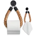 HENNEZ Toilettenpapierhalter Seil Handtuch WC Papier Klopapier Korollen Halter