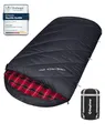 KingCamp Schlafsack 4 Jahreszeiten XXL Übergröße Baumwoll Flanell für Erwachsene Outdoor und Camping, Warm leicht,drinnen und draußen, (Schwarz)