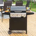 Royal Gourmet 9 kW Gasgrill 3 Brenner Grillwagen mit Druckminderer