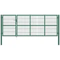 Gartentor Mit Pfosten 350 X 120 Cm Stahl Grün - Vidaxl