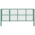 Gartentor Mit Pfosten 350x120 Cm Stahl Grün Schlüssel Zauntor