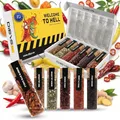 DIBYS WELCOME TO HELL Scharfes Chili Geschenk-Set - 6 scharfe Gewürze inkl. Rezeptkarten - Gewürz-Set mit Chiliflocken, Ancho, Bird's Eye & Mehr - Geschenke für Kochbegeisterte