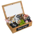 SURPRISA Geschenkbox Schotter-Schatulle Geldgeschenk, aus Pinienholz, 6 Fächer, Geschenk zur Hochzeit, Geburtstag usw., Pinie