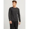 Jack & Jones JJELEO aus pflegeleichter Baumwollqualität unifarben, modisch, schmal, Baumwolle, Rundhals grau XS (46)