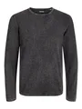 JACK & JONES Herren Strickpullover Rundhals Basic Langarm Sweater Baumwolle Shirt JJEHILL, Caviar, XS