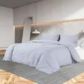 Vidaxl Duvet Cover Set Grey 200x200 Cm Cotton