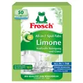 Erdal-Rex GmbH Frosch All-in-1 Spülmaschinentabs, Limone, Kraftvolle Geschirrspültabs sorgen für einen strahlenden Glanz , 1 Packung = 50 Tabs 116334