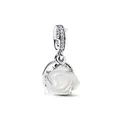Pandora Charm Blume MOMENTS Doppel-Charm Weiße Blühende Rose 793200C01