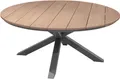 Runder gartentisch "oriengo" akazie &amp graphit 8-sitzer aus epoxybehandeltem aluminium - Hespéride