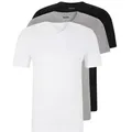 BOSS 3P V-Neck Classic T-shirt Weiß/Grau Baumwolle Small Herren